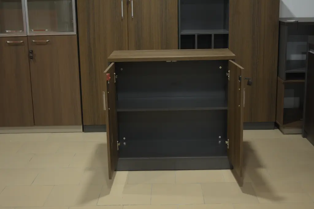 armoire basse à 2 portes battantes