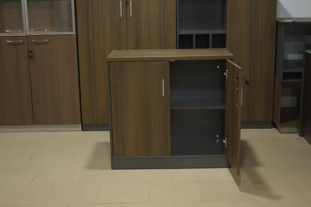 armoire basse à 2 portes battantes