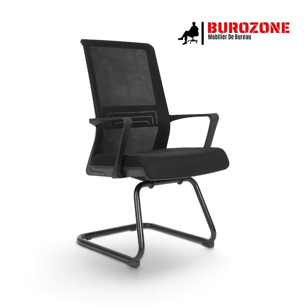 [K1BV01] Chaise visiteur en maille avec piètement luge