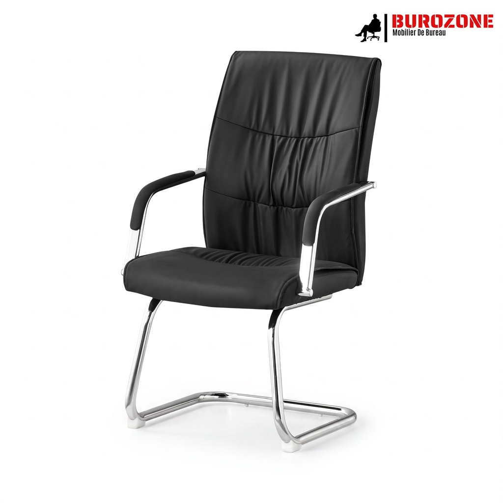 [107V] Chaise visiteur en simili cuir