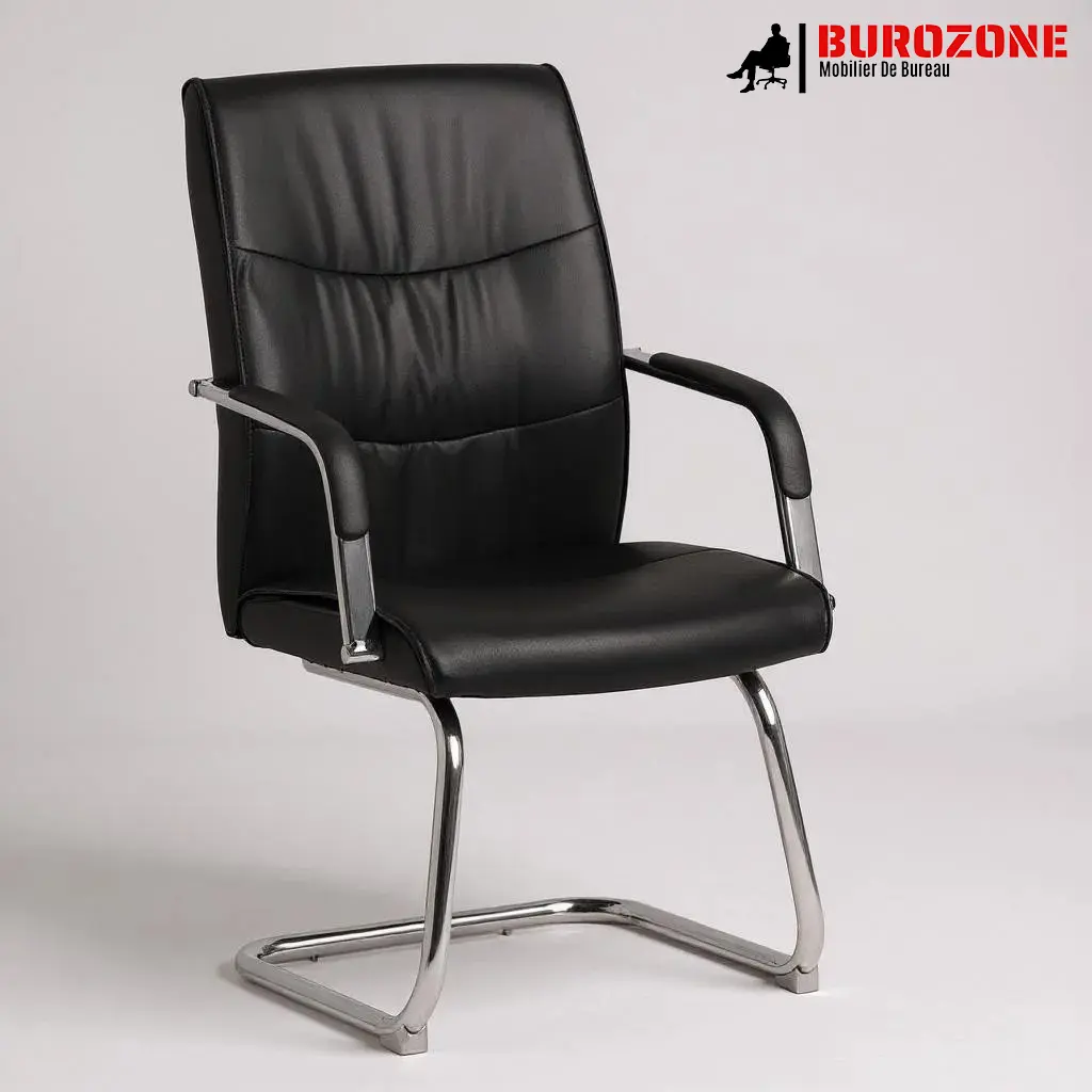 [107V] Chaise visiteur en simili cuir