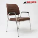 Chaise visiteur en simili cuir marron fonce