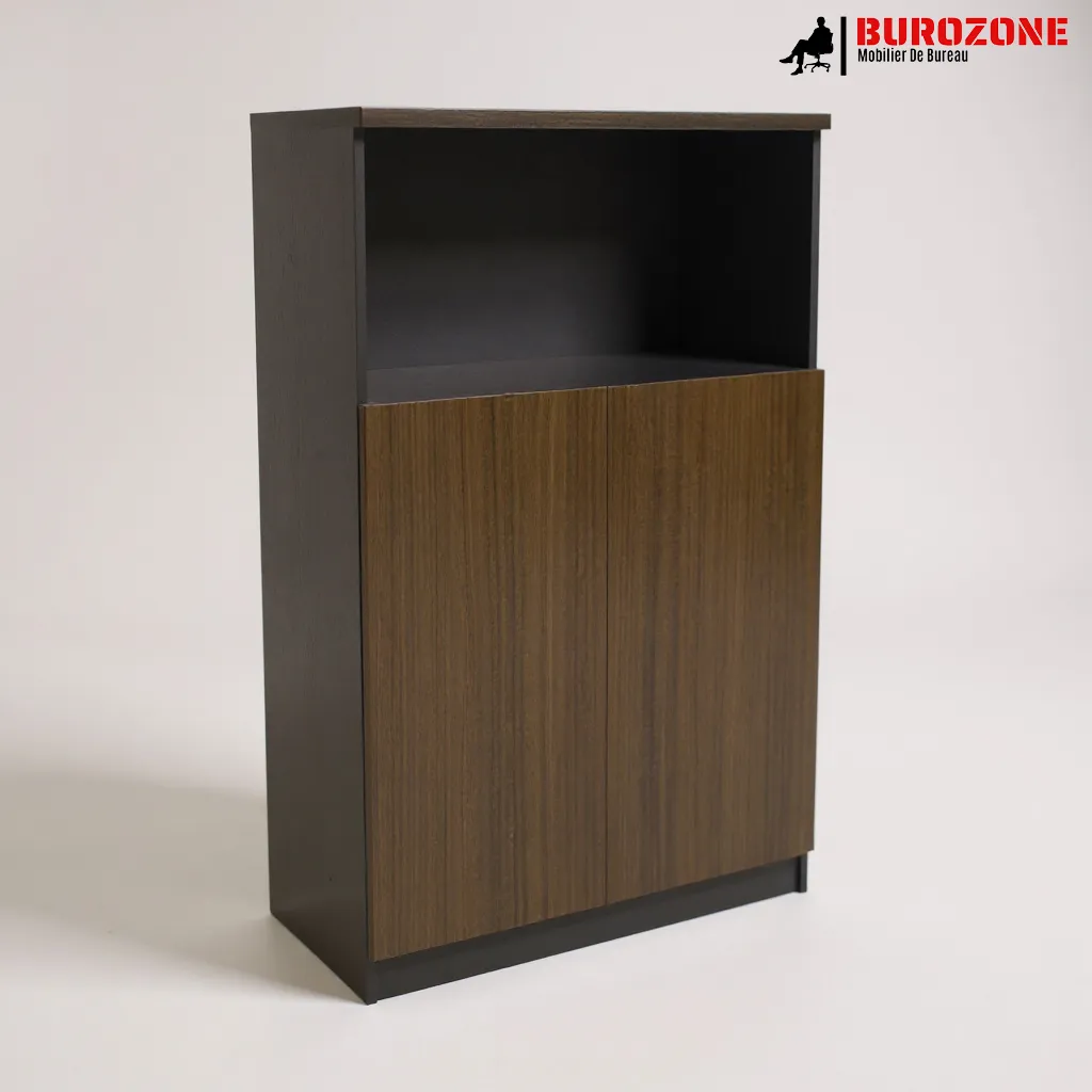 [WH4032] Placard deux battants marron/gris - 80*40*120cm
