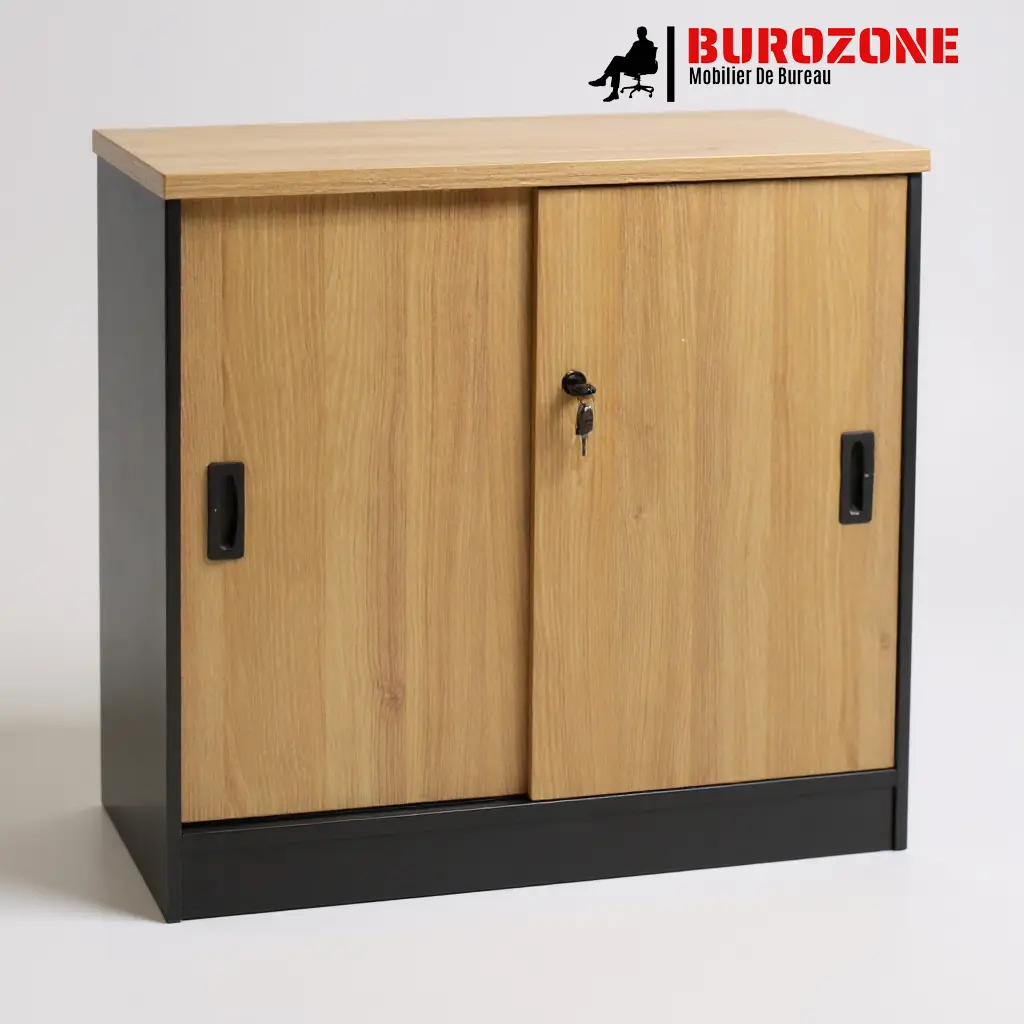 [D-306-931] Petit placard battant glissant beige/gris,  80*40*75cm