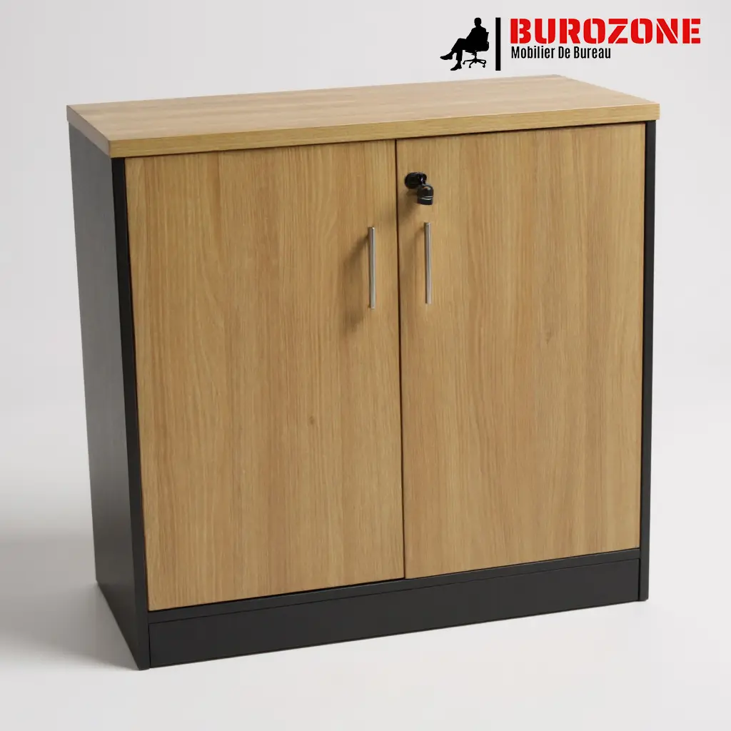 [D301931] Petit placard battant ouvrant beige/gris - 80*40*75cm
