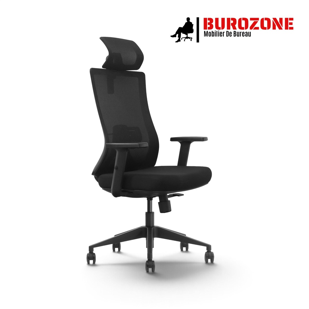 [GK9BH12] Fauteuil de direction ergonomique avec appui-tête réglable – Dossier en maille respirante