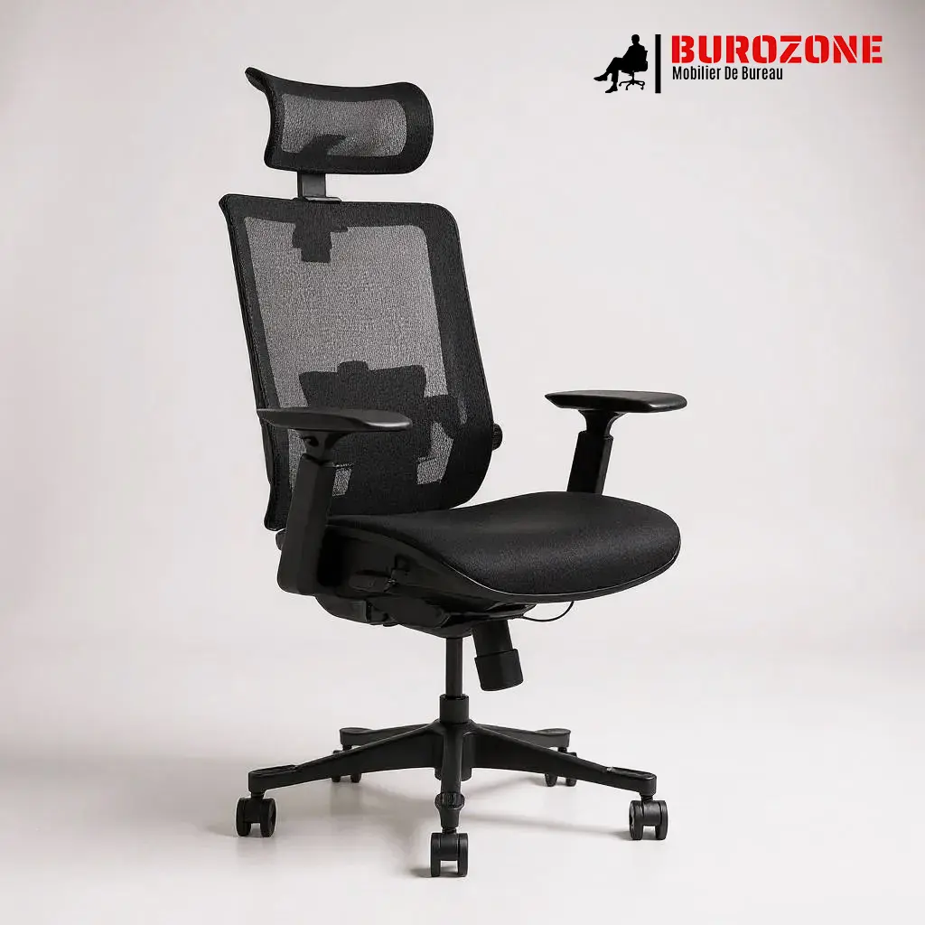 [SM6F-BH] Fauteuil directeur / agent en tissu noir