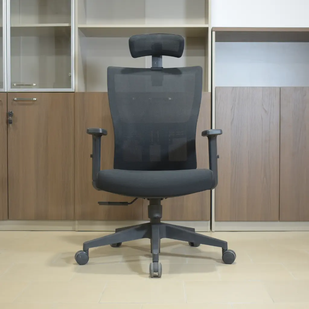 Fauteuil de bureau ergonomique en maille avec appui-tête réglable – Confort professionnel pour un usage prolongé-GM1BH02