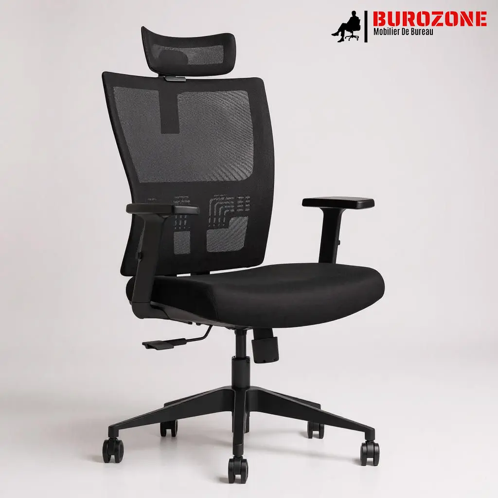 [GM1BH02] Fauteuil directeur / agent en tissu noir