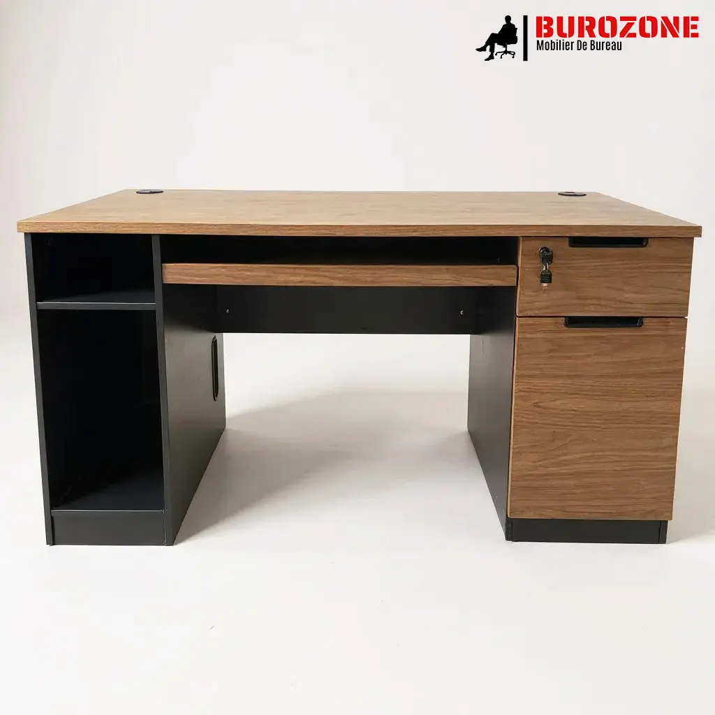 Bureau agent + clavier + unité centrale, 140*60*75cm