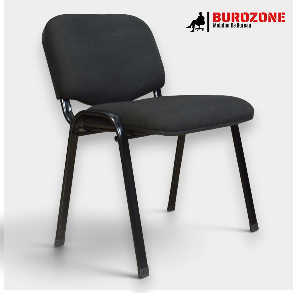 [5885] Chaise visiteur rembourrée sans accoudoirs  en tissu (ivoiris)
