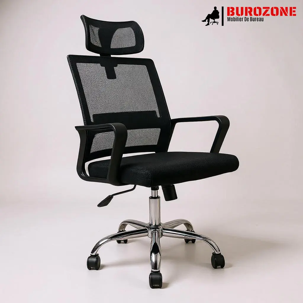 Fauteuil secrétaire filet noir