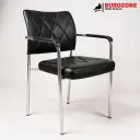 Chaise visiteur en simili cuir noir