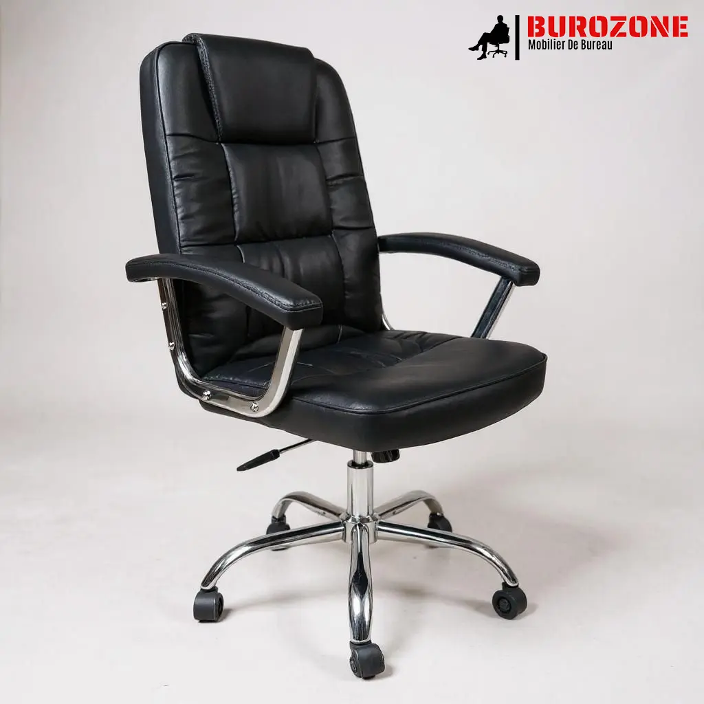 Fauteuil directeur simili cuir noir  