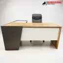 Bureau directeur avec retour marron/blanc,  180*150*75cm