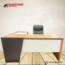 Bureau directeur avec retour marron/blanc,  180*150*75cm