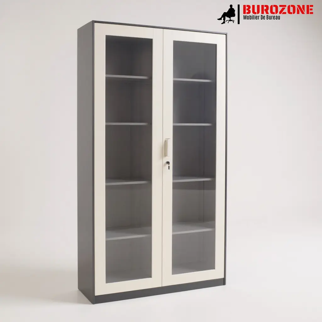 Placard métallique tout vitré 185x90x40cm