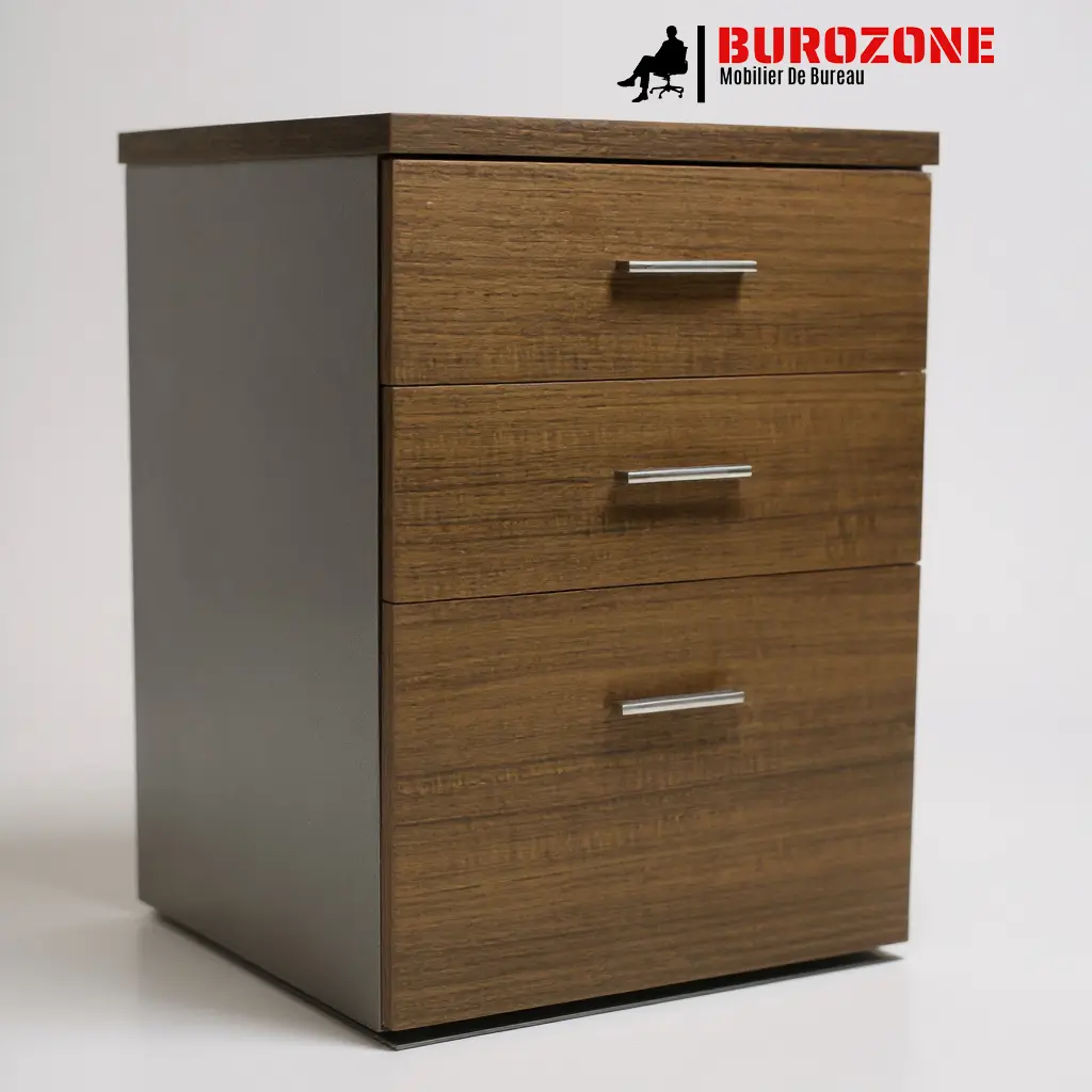 [D-601-933] Caisson économique mobile avec 3 tiroirs marron,  40*42*60cm