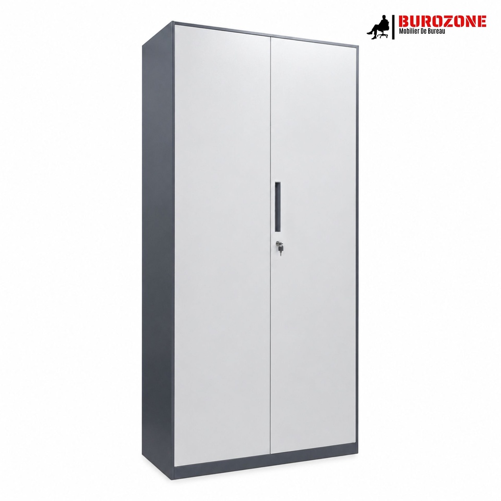 Placard métallique de bureau 2 portes 185×90×40cm