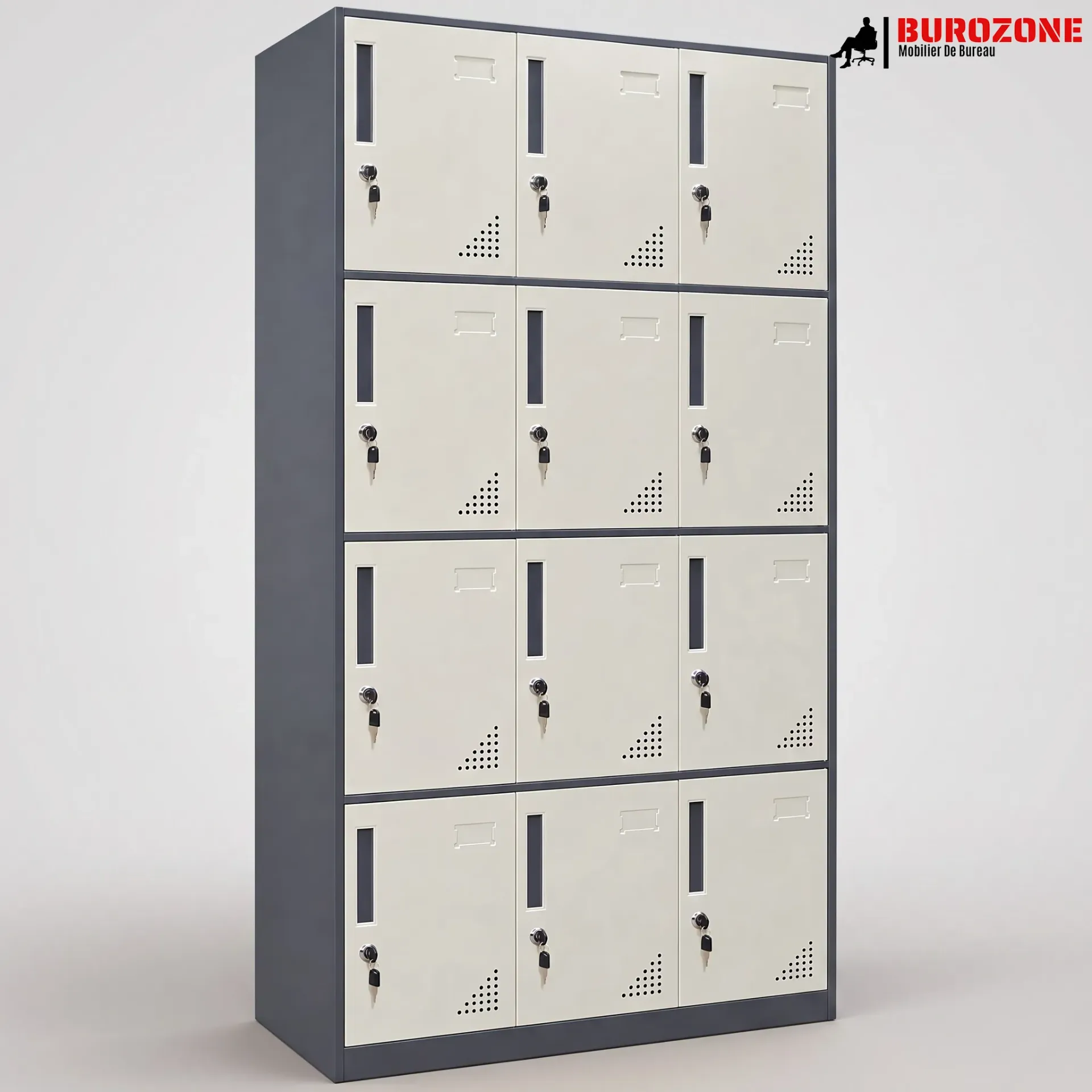 [PM12] Placard métallique 12 casiers avec serrures individuelles - 180*90*39cm