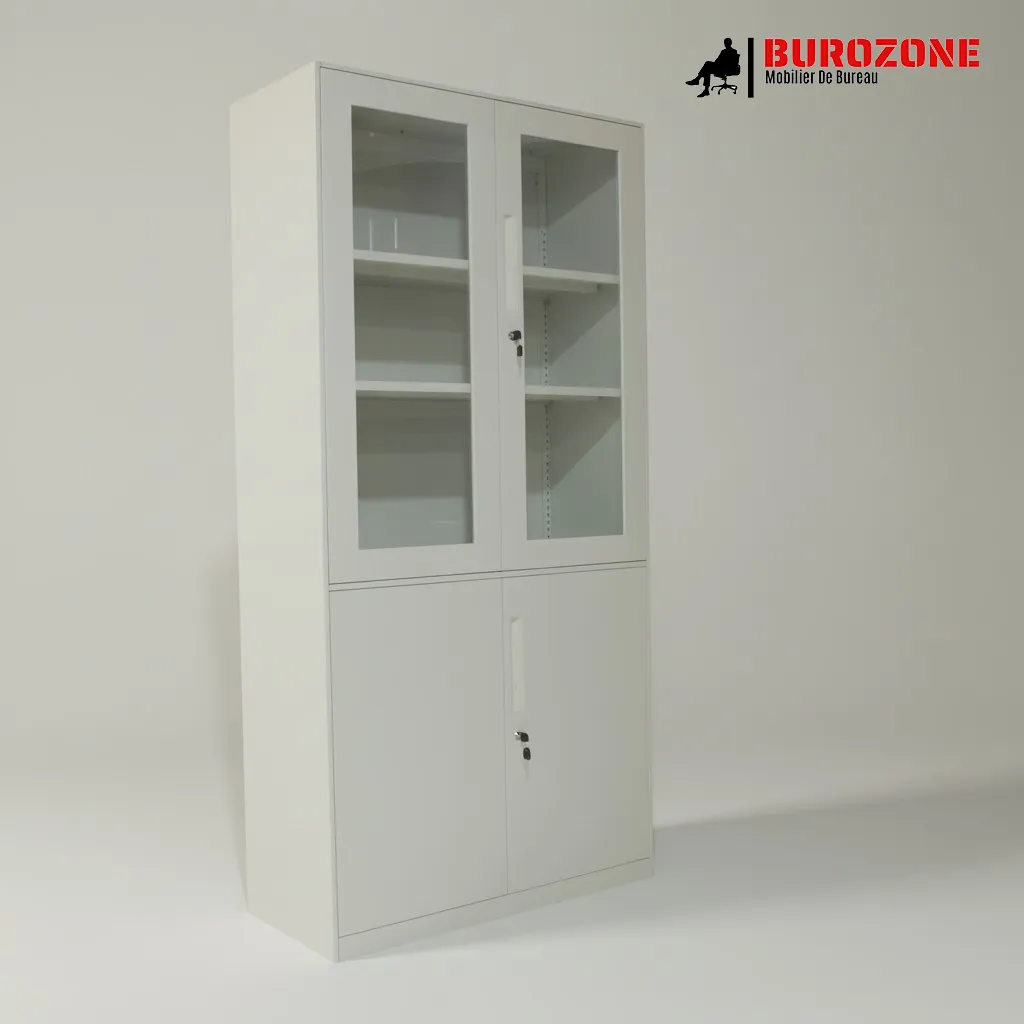 [PM-04S] Placard métallique semi vitré 185x90x40cm