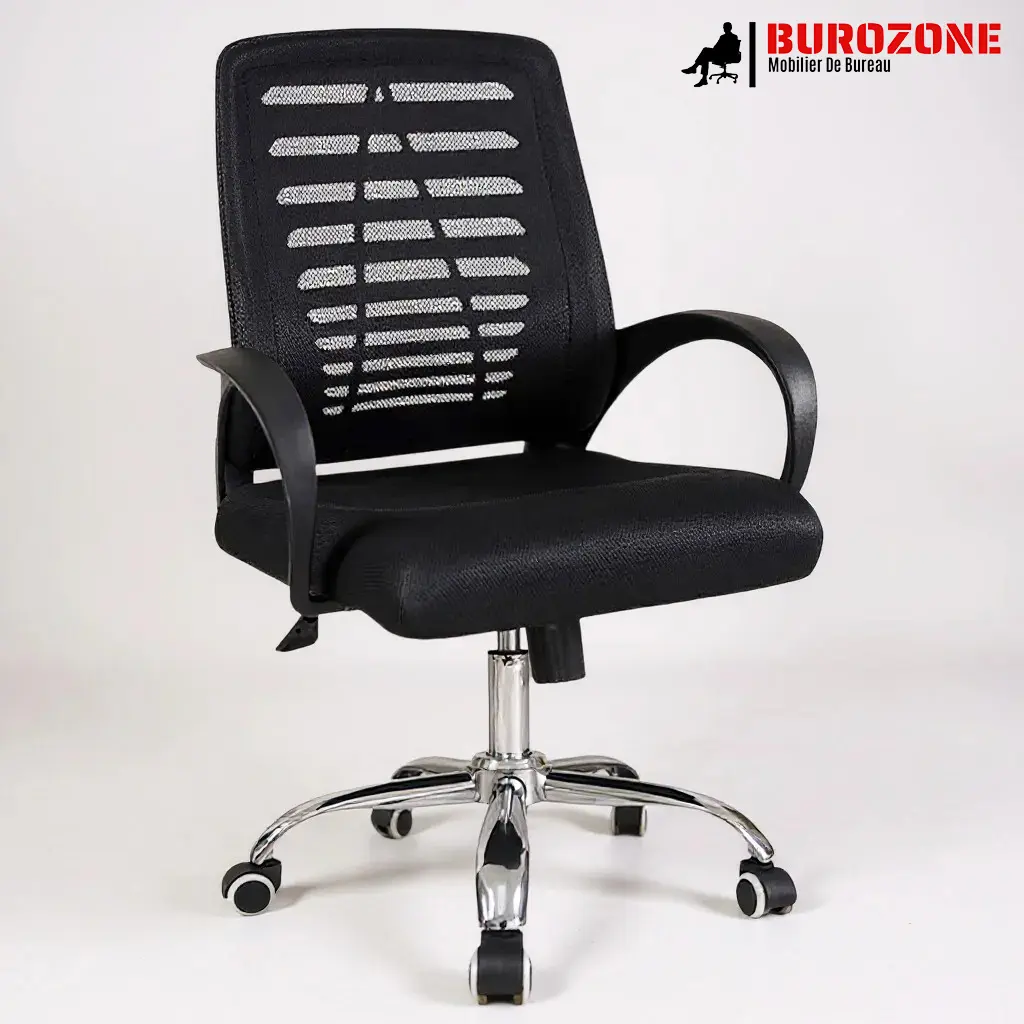 [5893] Fauteuil secrétaire en filet noir