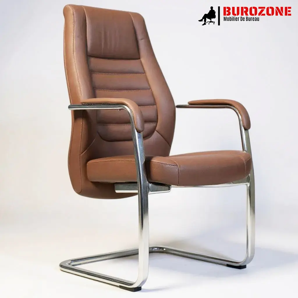 [D-007H-BR] Chaise visiteur directeur simili cuir