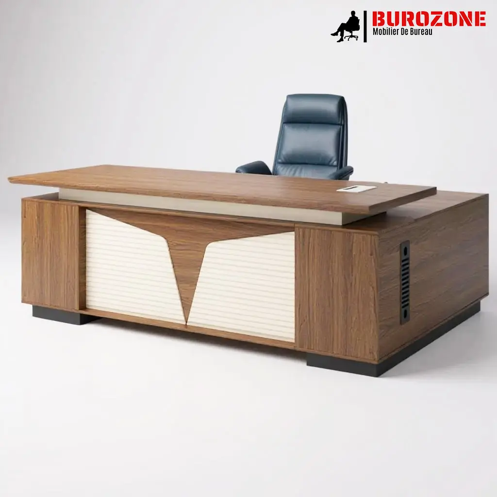 [BO10618] Bureau directeur + retour, 180*160*75cm