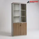 Placard deux battants semi vitré brun/beige  80*40*200cm