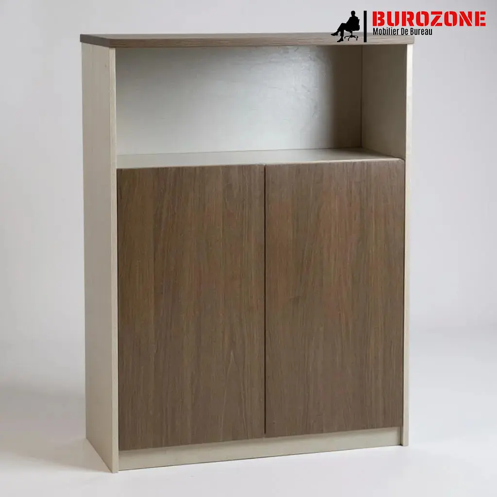 [BO305] Placard deux battants brun/beige - 80*40*120cm