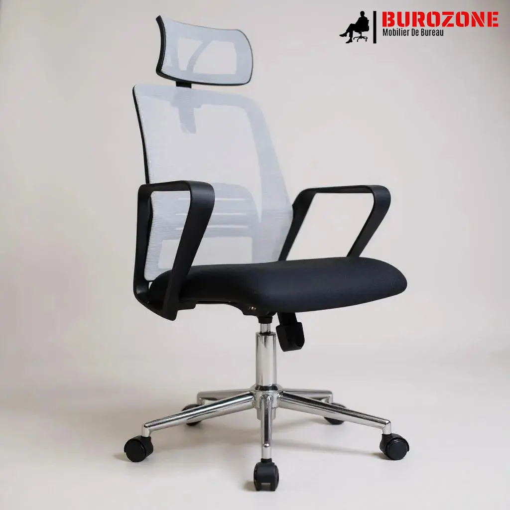 Fauteuil secrétaire/agent filet gris-noir