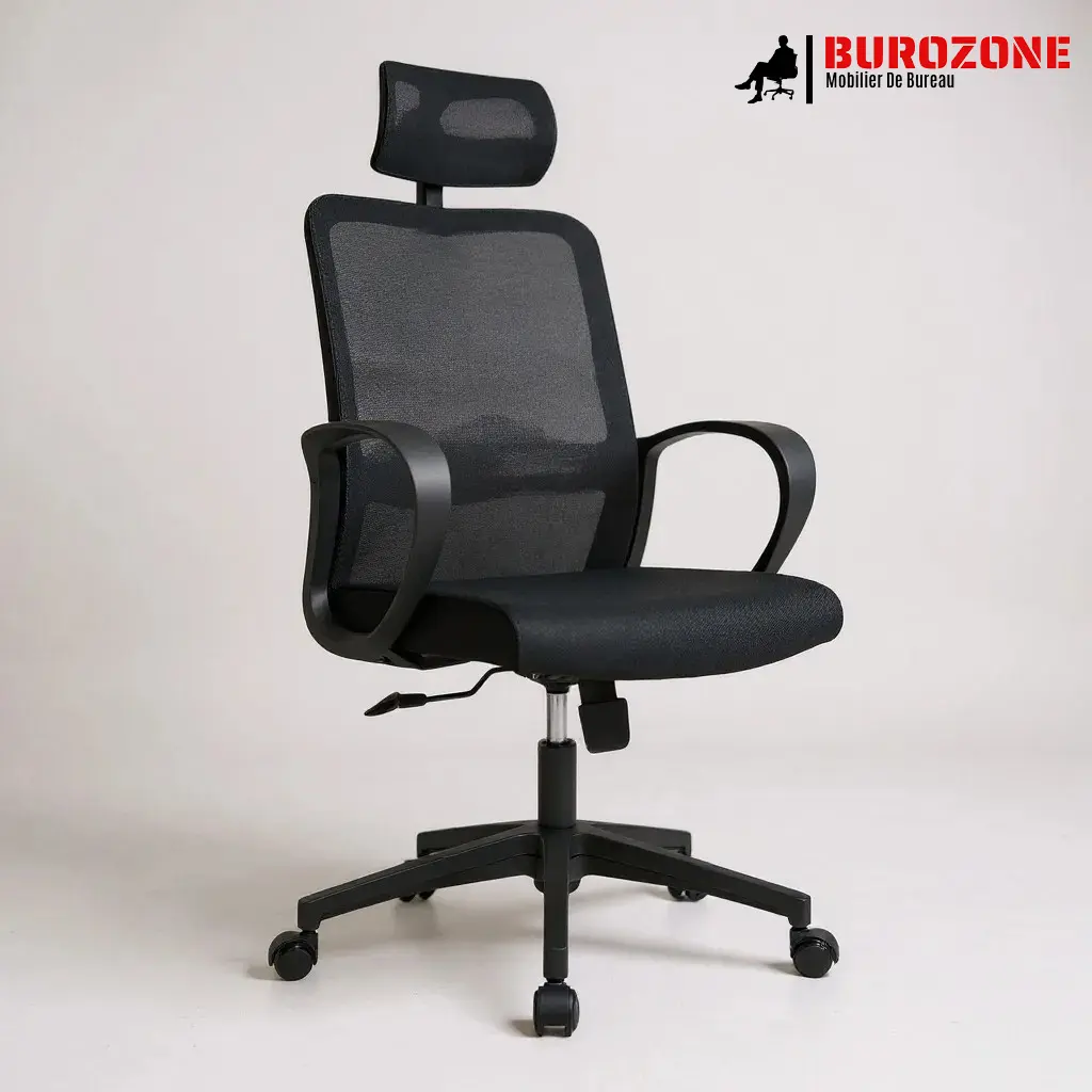 [940H] Fauteuil secrétaire/agent filet noir