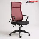 Fauteuil directeur/agent filet rouge-noir