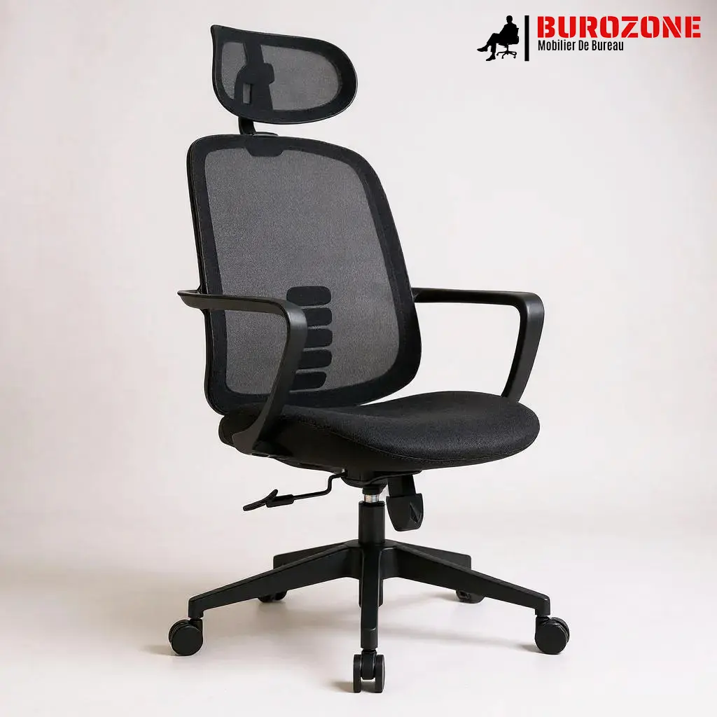 [113HBL] Fauteuil directeur/agent filet noir