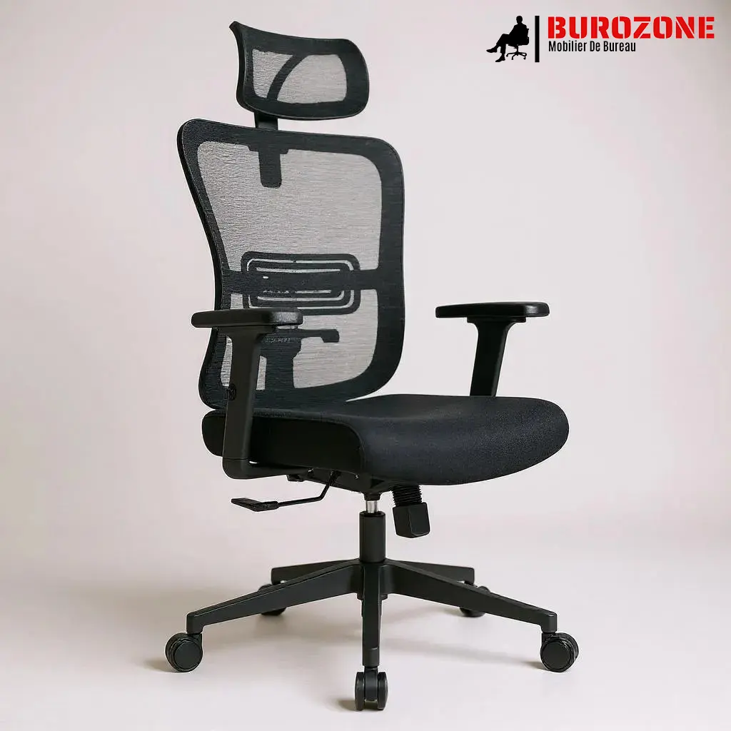 [8098H] Fauteuil directeur/agent filet noir