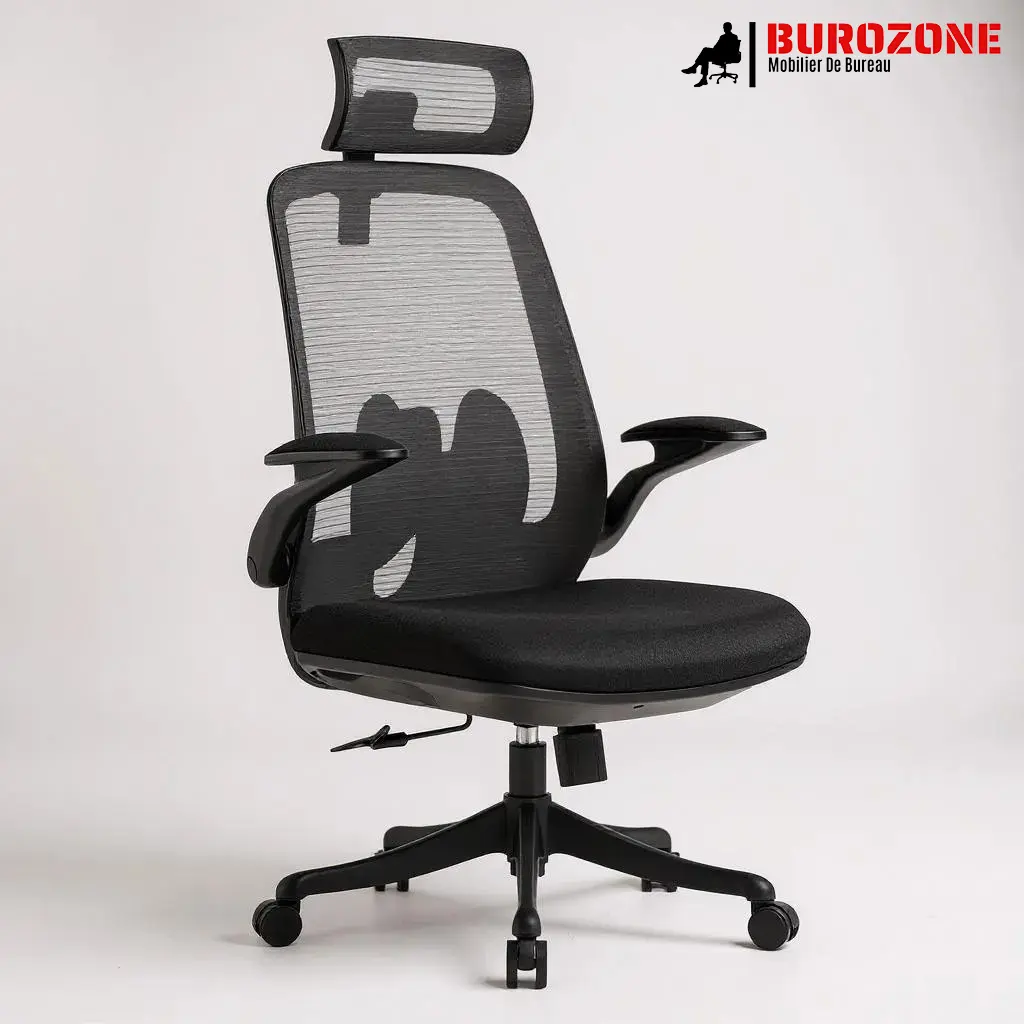 [826H] Fauteuil directeur et agent ergonomique en filet noir