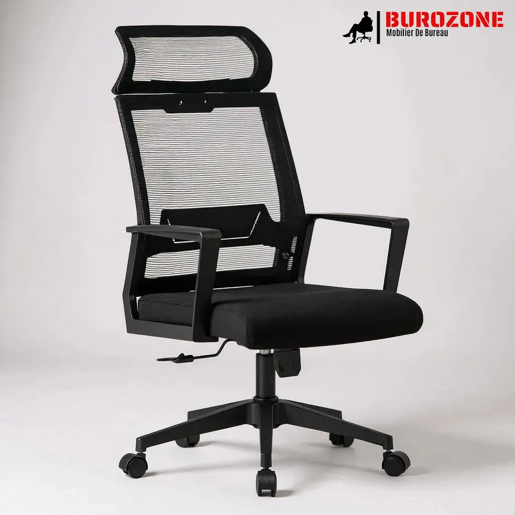 [295H] Fauteuil secrétaire/agent filet noir