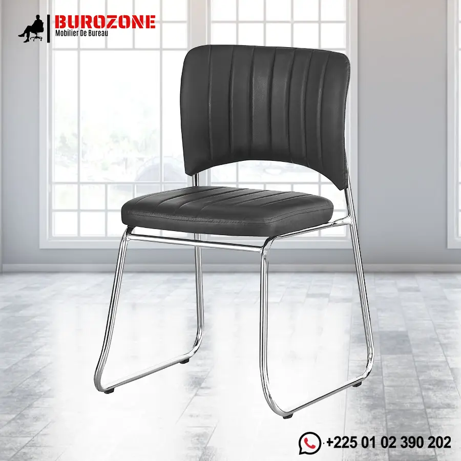 Chaise visiteur en simili cuir