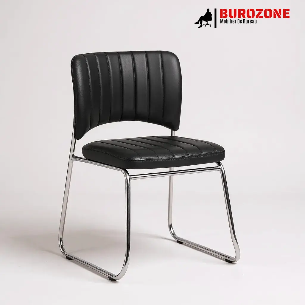 [BY013] Chaise visiteur en simili cuir