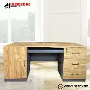 Bureau agent marron clair 3 tiroirs + un battant - 140*60*75cm