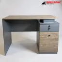 Bureau agent marron/gris + un tiroir + un battant - 100*55*75cm