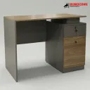 Bureau agent marron/gris avec un tiroir + un battant - 100*55*75cm