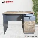 Bureau agent marron/gris + un tiroir + un battant - 120*60*75cm