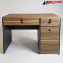 Bureau agent marron orangé + 2 tiroir + 1 battant - 100*55*75cm