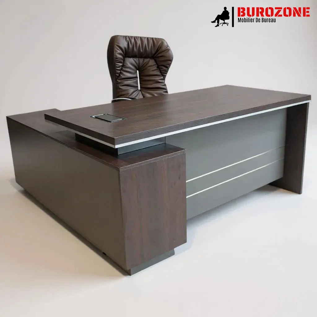 Bureau directeur + retour, 180*160*75cm