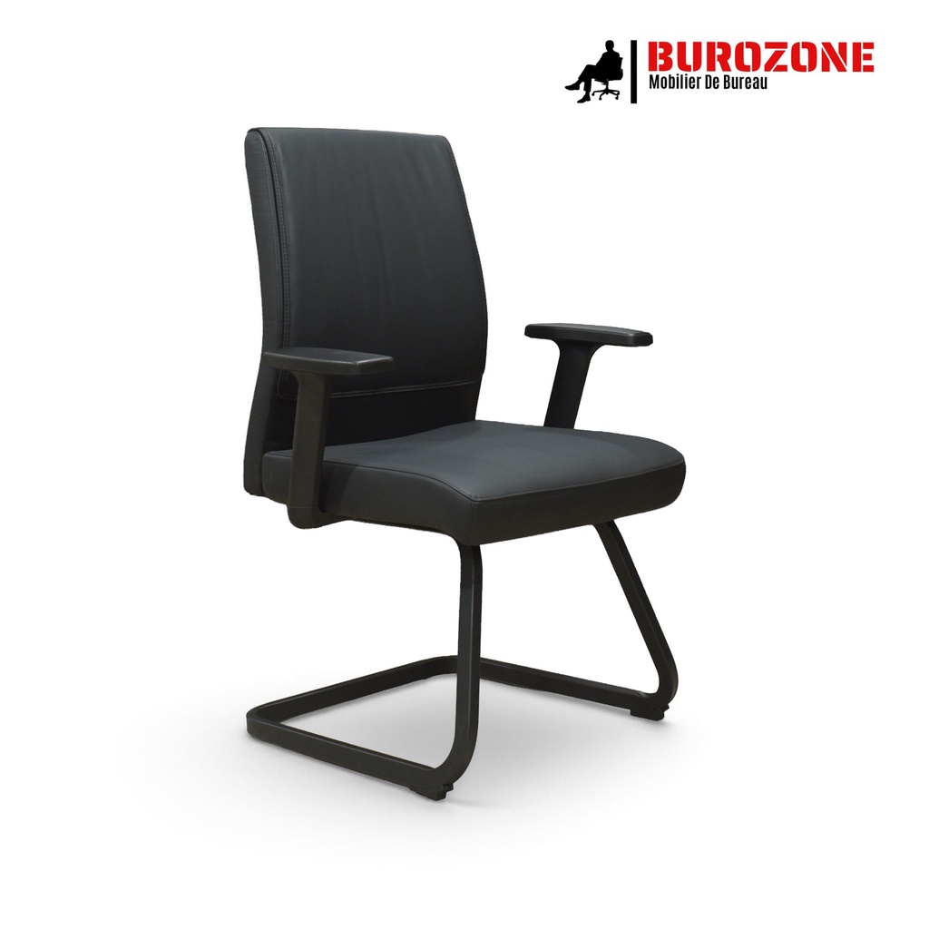 [AH621] Chaise visiteur directeur simili cuir noir