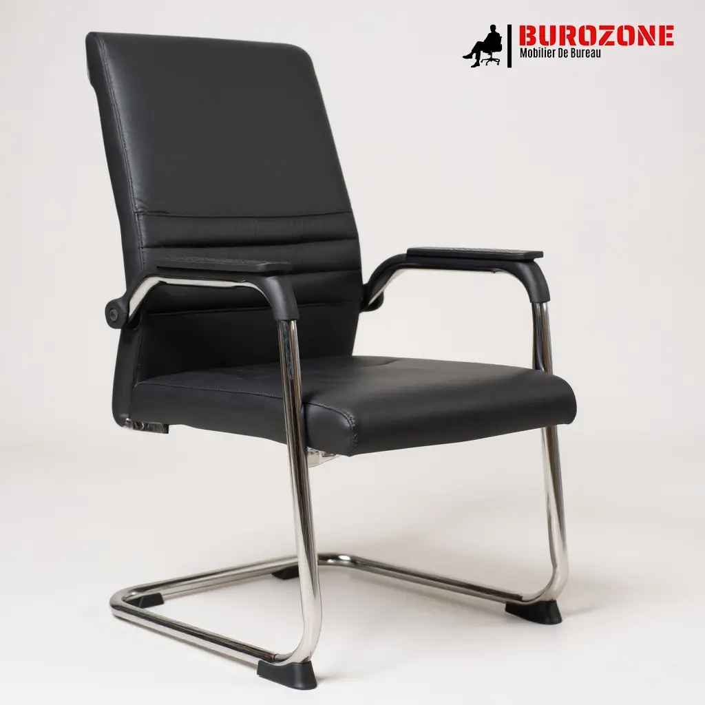 [J131C] Chaise visiteur simili cuir