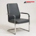 Chaise visiteur en simili cuir noir