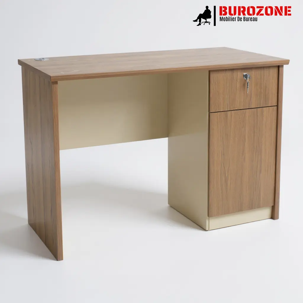 [BO10714] Bureau agent un tiroir et un caisson - 140*60*75cm