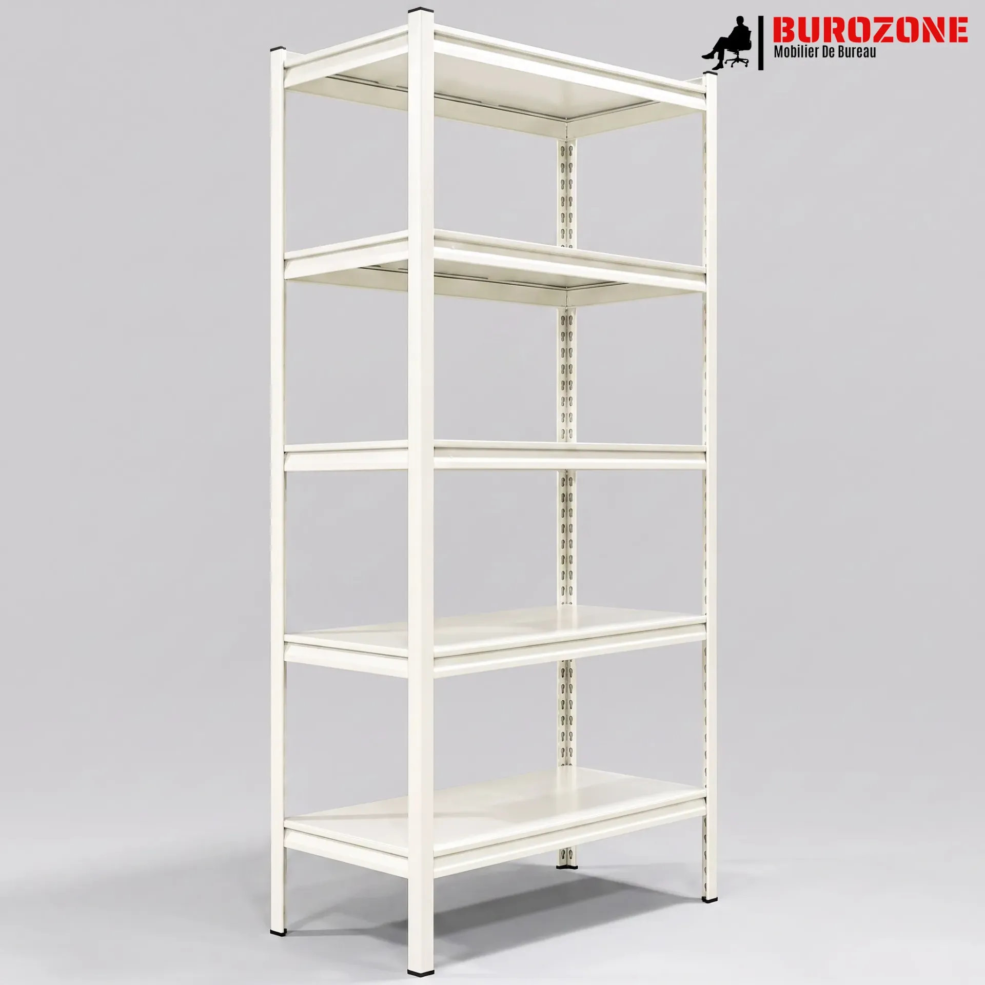 Etagere metallique 5 niveaux blanc 183x90x40cm